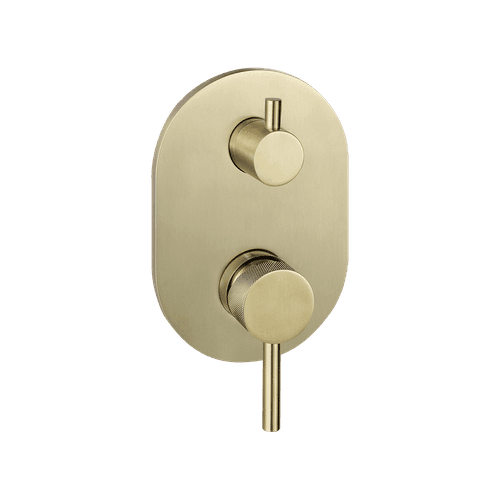 Scarab Shower Divert Mixer Brushed Gold Knurled Handle