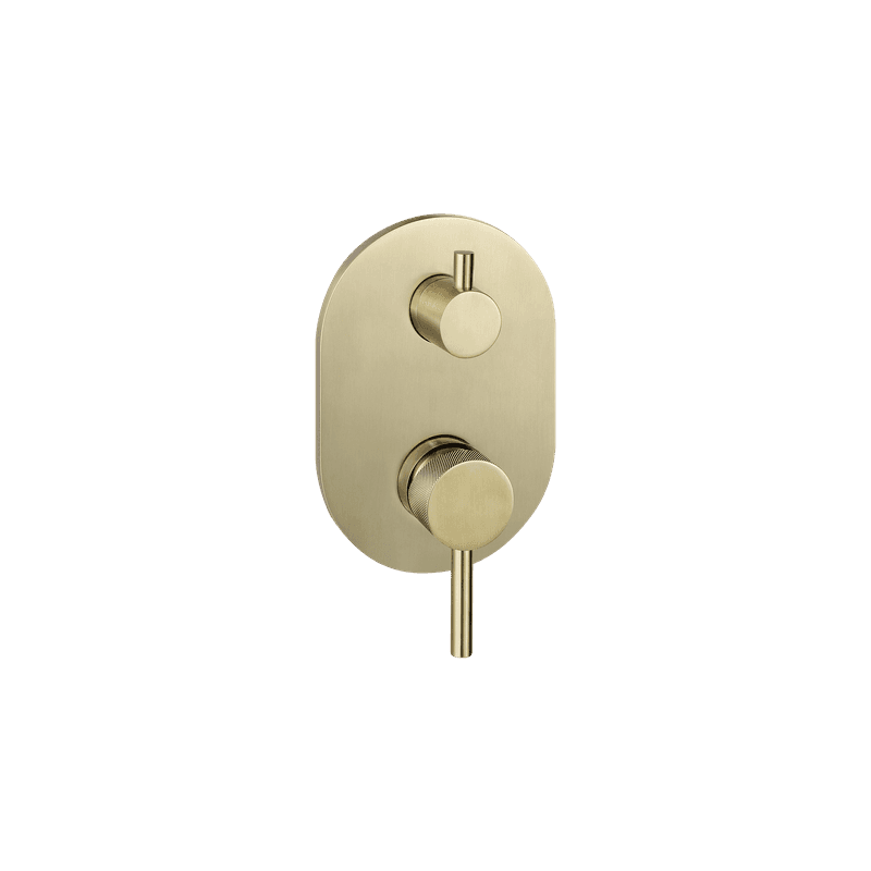 Scarab Shower Divert Mixer Brushed Gold Knurled Handle