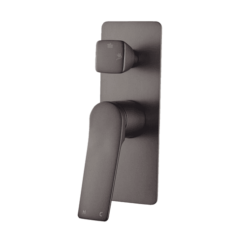 Rushy Wall Mixer with Diverter Gun Metal Grey