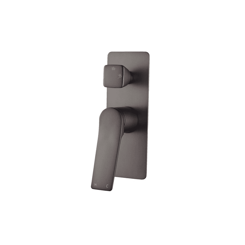 Rushy Wall Mixer with Diverter Gun Metal Grey