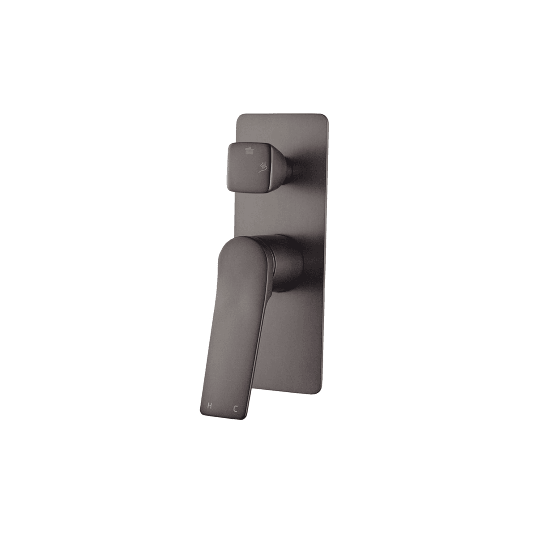 Rushy Wall Mixer with Diverter Gun Metal Grey