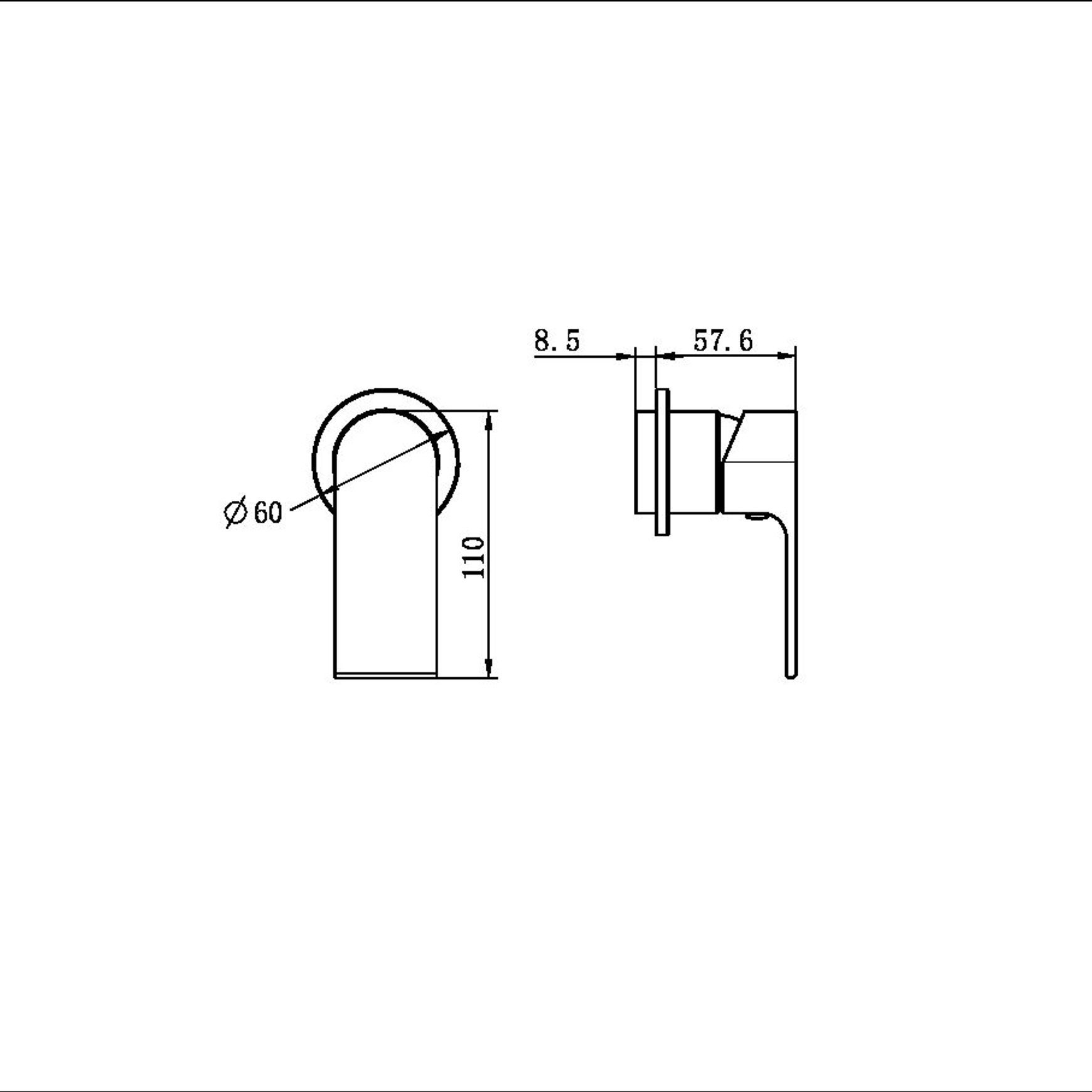 Bianca Shower Mixer 60mm Plate Trim Kits | Gun Metal