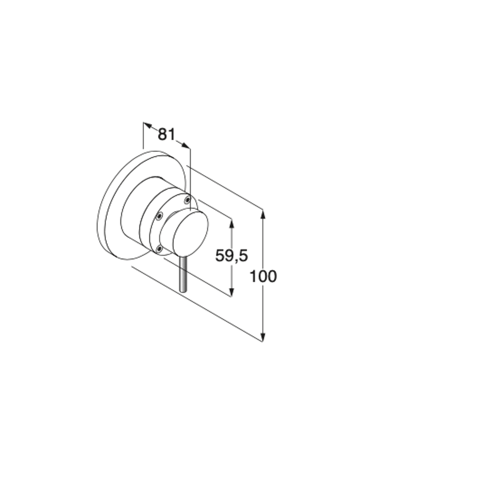 Minimal Wall-mounted Mixer Tap For Washbasin/Shower dimensions