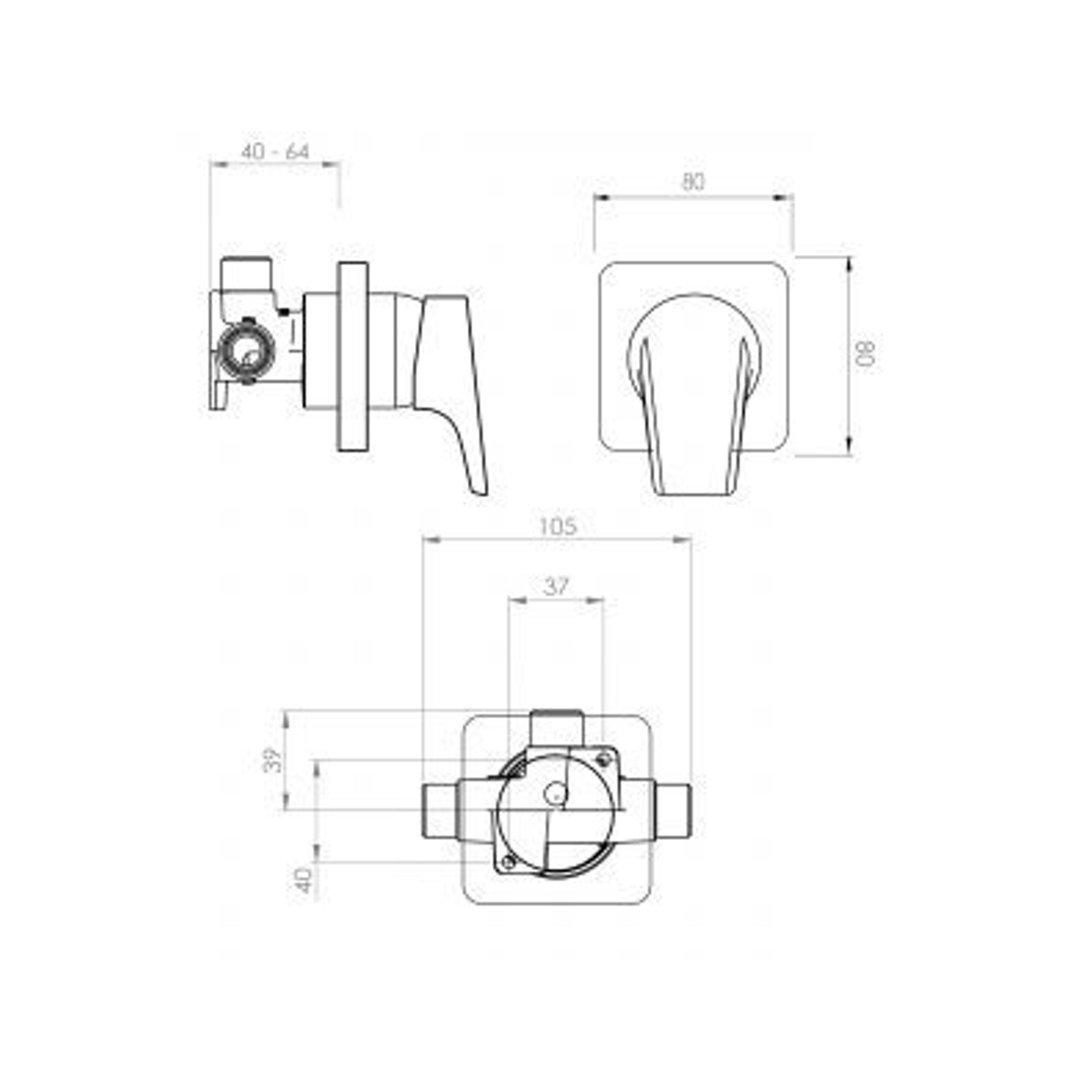 Olympia Ultra Shower Mixer dimensions