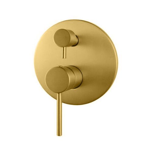 Lucid Pin Wall Mixer with Diverter Brushed Brass
