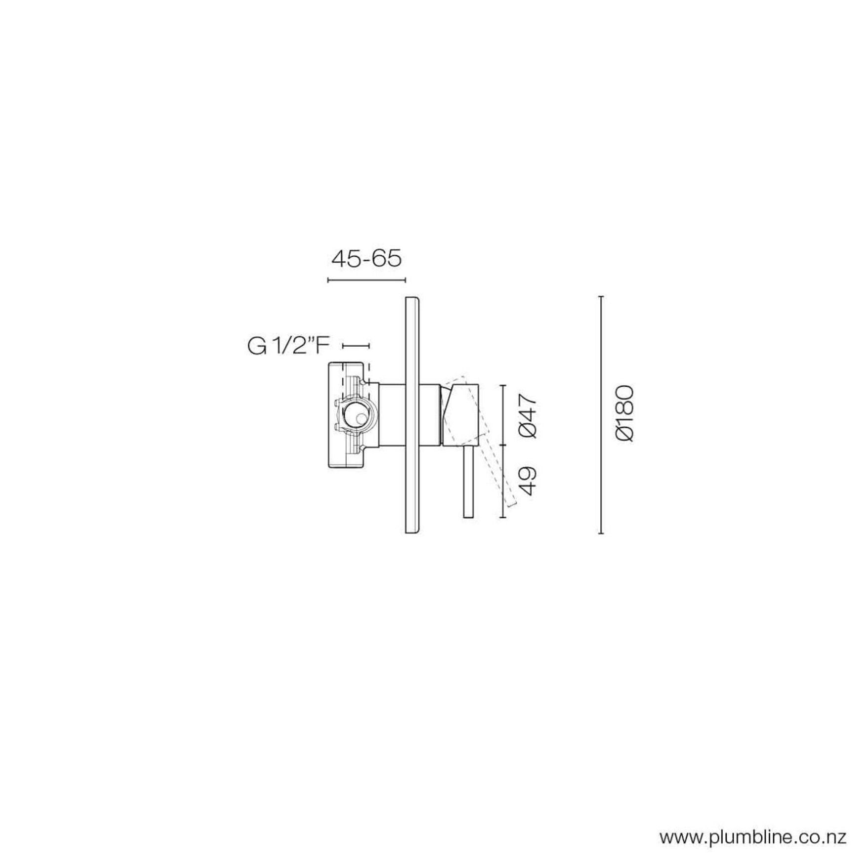 Coastline Outdoor Shower Mixer dimensions