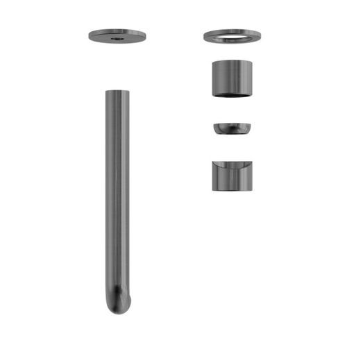 Zen SS316L Wall Basin/Bath Mixer Separate Back Plate 230mm Spout Trim Kits | Graphite