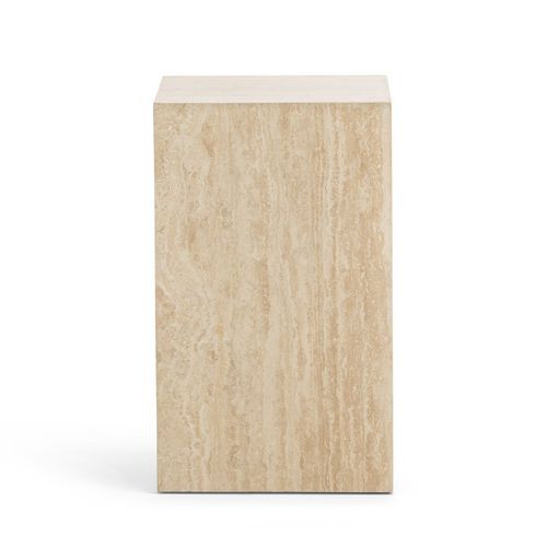 Cubie Plinth Small | Cream Travertine