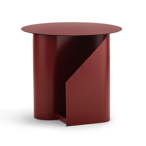 Zeke Round Side Table | Merlot Red