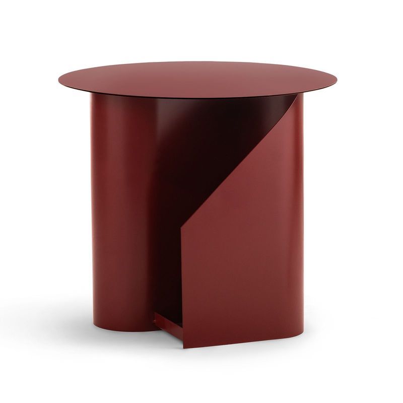 Zeke Round Side Table | Merlot Red