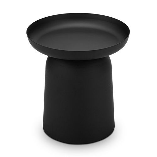 Sirkel Round Pedestal Side Table | Matte Black