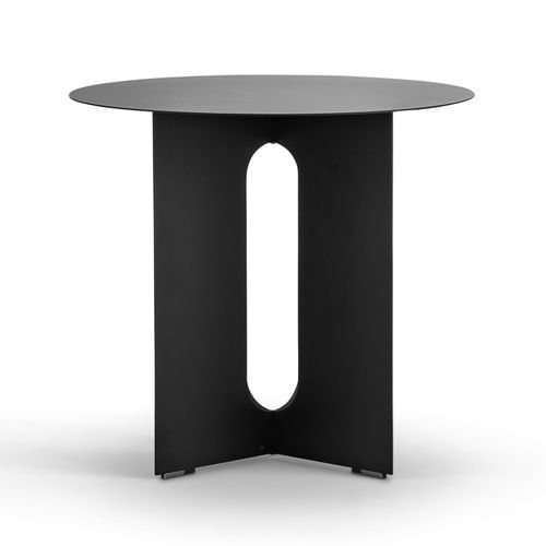 Kiyo Round Steel Side Table | Matte Black