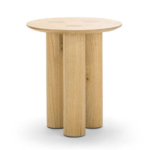 Pila Round Solid Oak Side Table | Natural