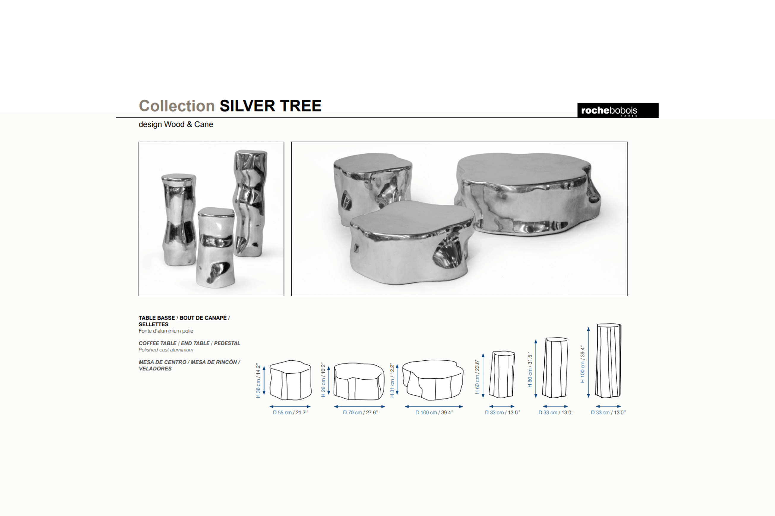 Silver Tree Pedestal Large dimensions