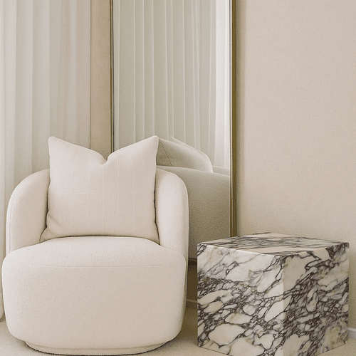 Cube Side Table - Viola Calacatta Marble | Natural Stone Co.