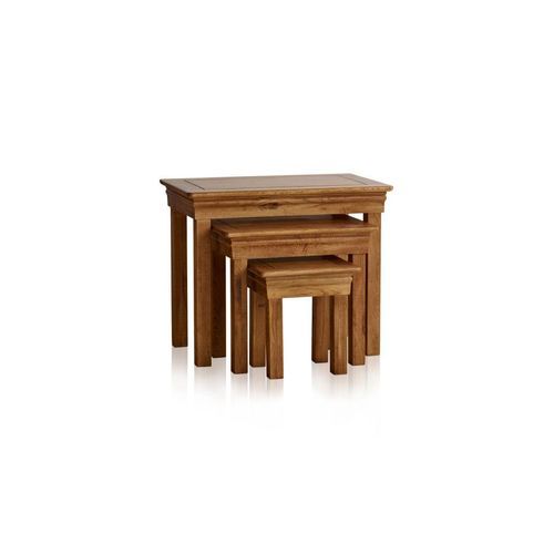 French Rustic Solid Oak Nest of Tables