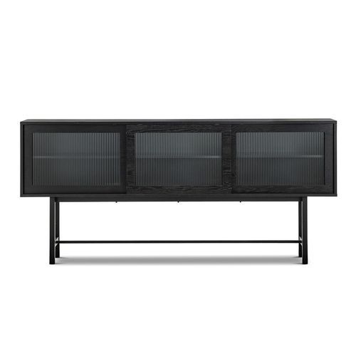 Arae Fluted Glass Sideboard | Black Oak
