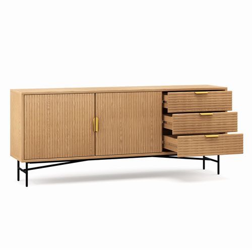 Kina Ripple Slatted Sideboard | 180cm | Natural Oak