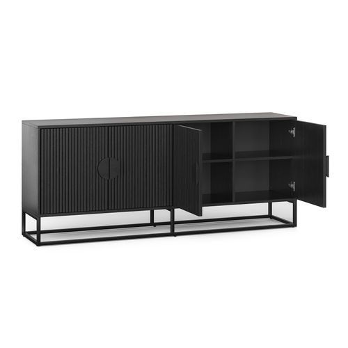 Braxton Ripple Slatted Sideboard | 180cm | Black Oak