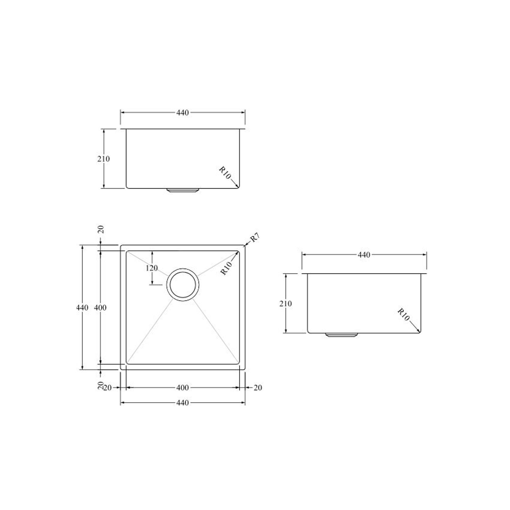 Aspen PVD 400mm Single Kitchen Sink Gun Metal