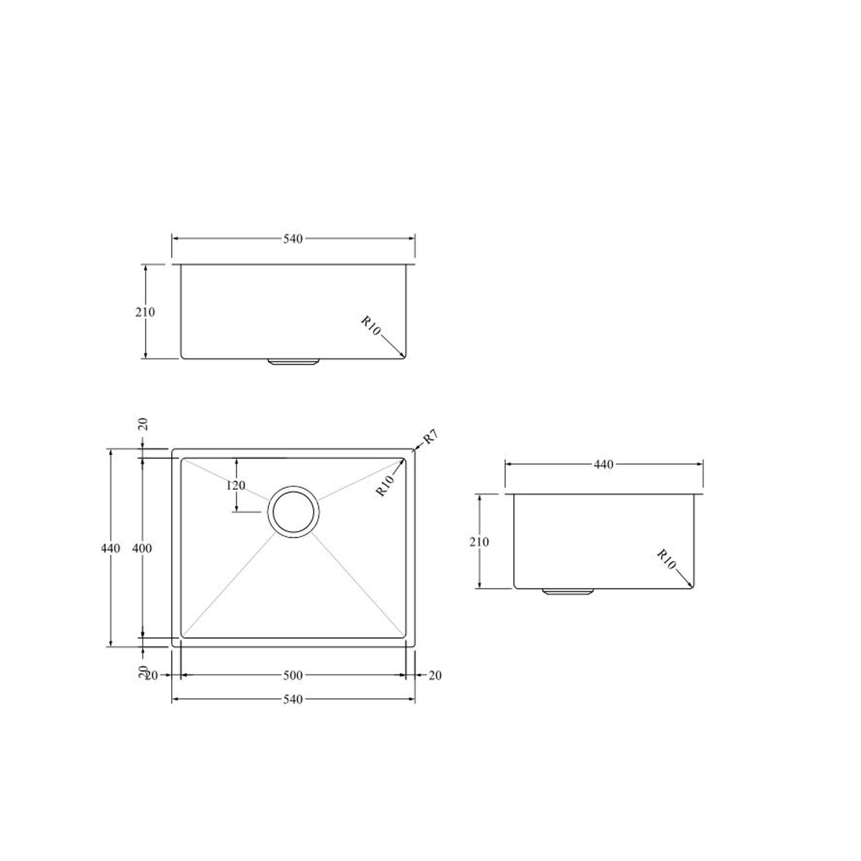 Aspen PVD 500mm Single Kitchen Sink Brushed Brass