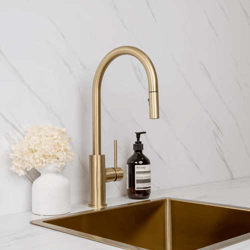 Brushed Brass Gold Penny 510x450 Single Bowl Sink