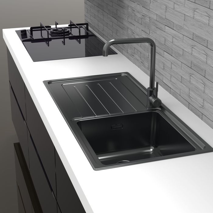 ZOMODO Delta Black Pearl Sink & Drainer