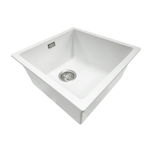 Aura Granite 400mm Single Kitchen Sink Matte White