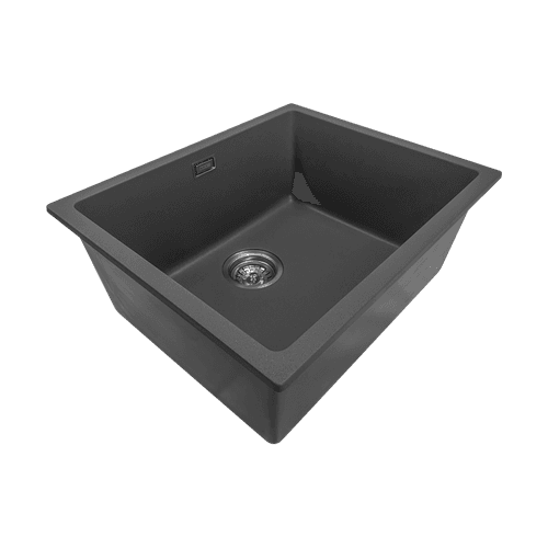 Aura Granite 500mm Single Kitchen Sink Matte Black