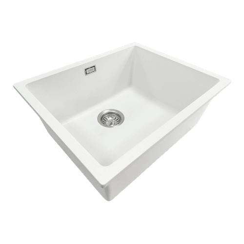 Aura Granite 500mm Single Kitchen Sink Matte White