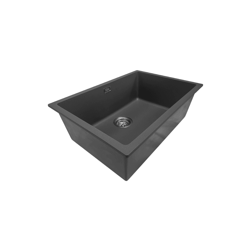 Aura Granite 600mm Single Kitchen Sink Matte Black