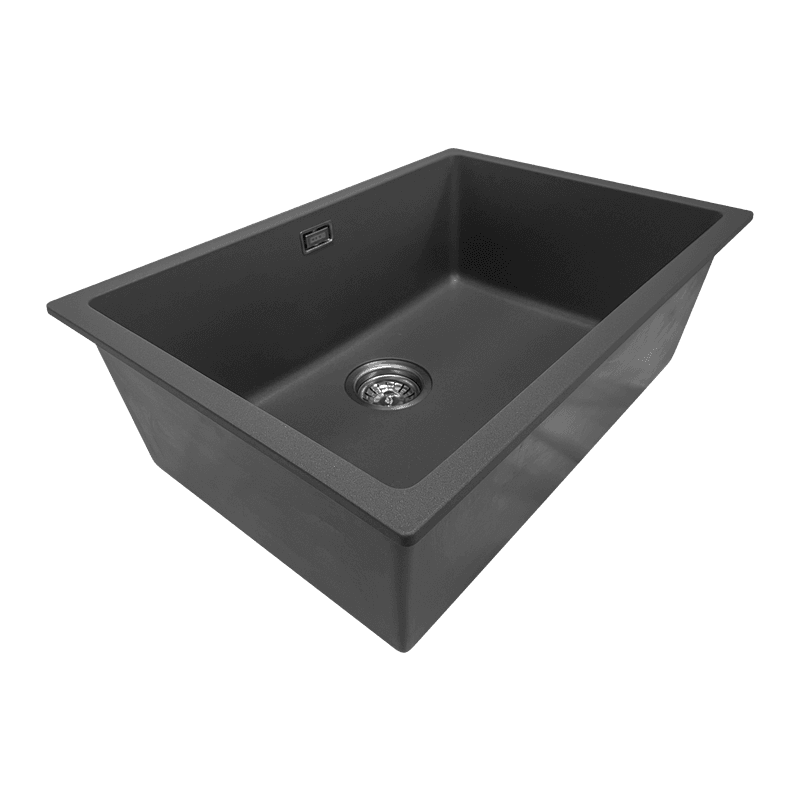 Aura Granite 600mm Single Kitchen Sink Matte Black