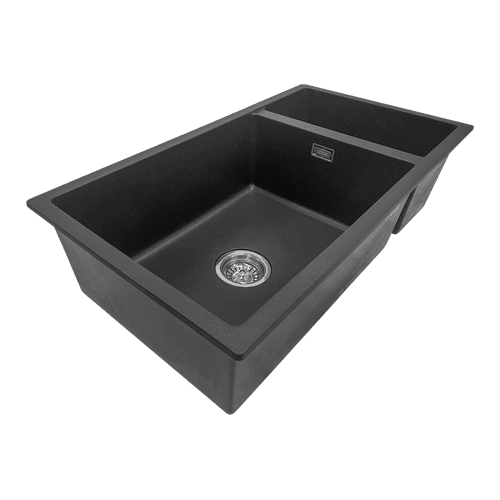 Aura Granite 500/200mm Dual Kitchen Sink Matte Black