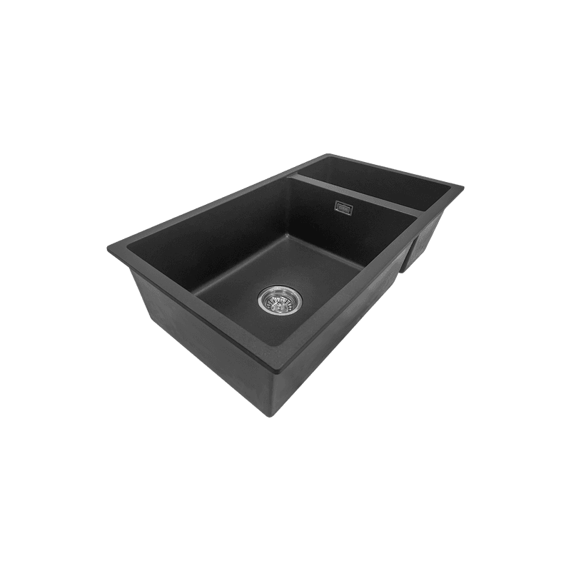 Aura Granite 500/200mm Dual Kitchen Sink Matte Black