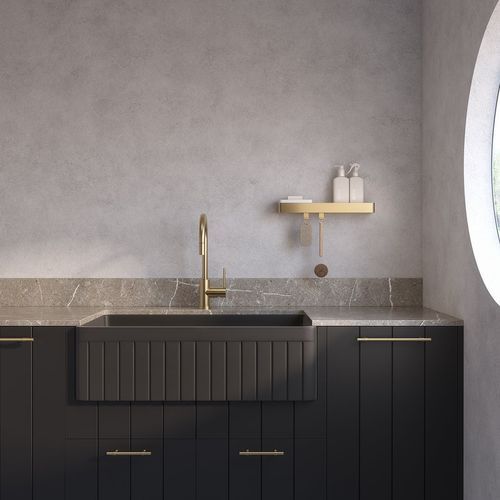 Hartley Single Farmhouse Fireclay Sink | Satin Black