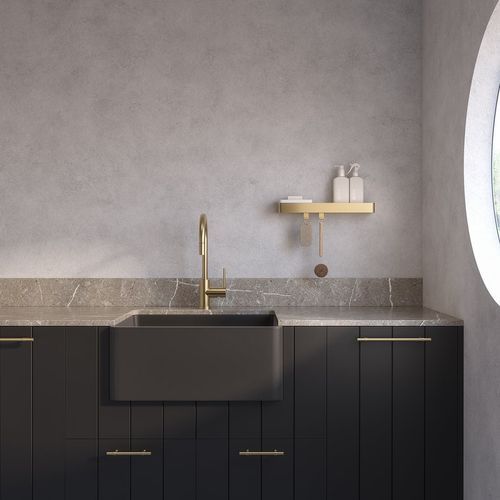 Hartley Small Single Farmhouse Sink | Satin Black