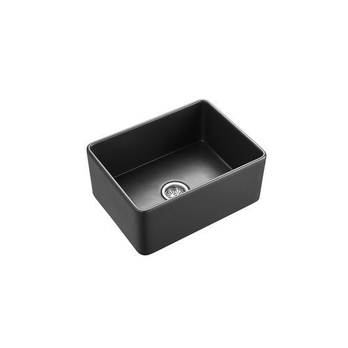 Hartley Small Single Farmhouse Sink | Satin Black