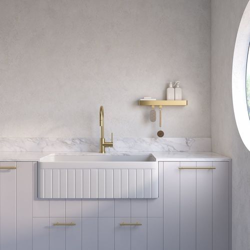 Hartley Single Farmhouse Fireclay Sink | Gloss White