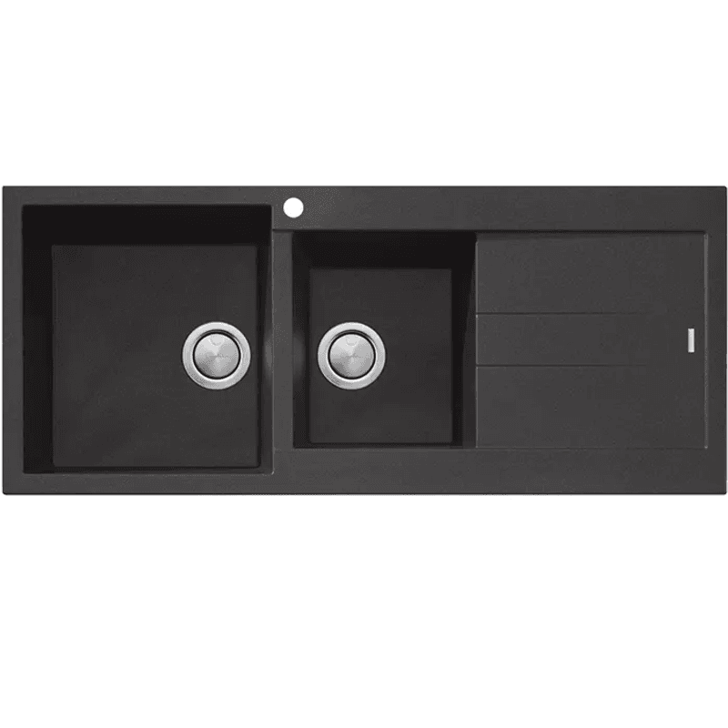Santorini 1 3/4 Bowl Sink with Drainer - Black