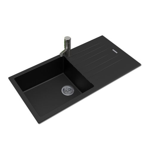 Arete Granite Quartz Single Bowl Sink Black