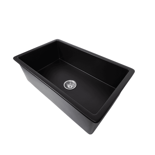 Maurice 813x483 Matte Black Fireclay Single Bowl Sink
