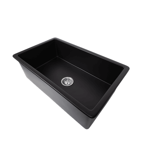 Maurice 813x483 Matte Black Fireclay Single Bowl Sink