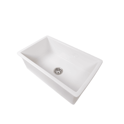 Libby 760x449 Gloss White Fireclay Single Bowl Sink