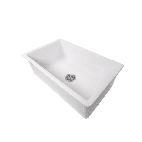 Tamsin 813x483 Gloss White Fireclay Single Bowl Sink
