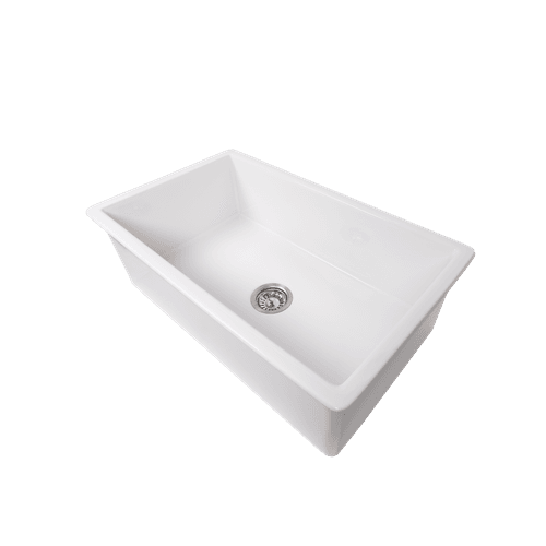 Tamsin 813x483 Gloss White Fireclay Single Bowl Sink
