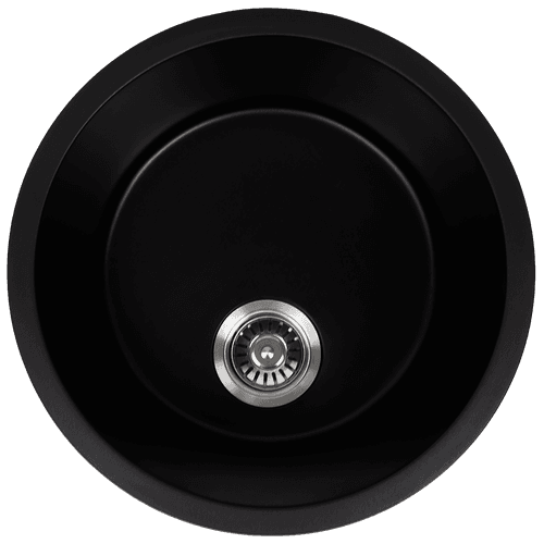 Douglas 460x460 Black Granite Circle Single Bowl Sink
