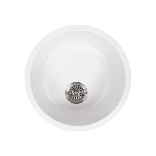 Douglas 460x460 White Granite Circle Single Bowl Sink
