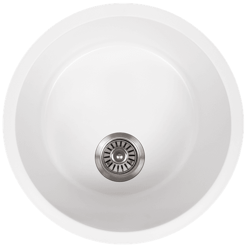 Douglas 460x460 White Granite Circle Single Bowl Sink