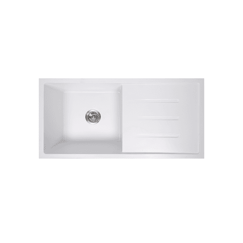 Randall 1000x500 White Granite Drainboard Sink
