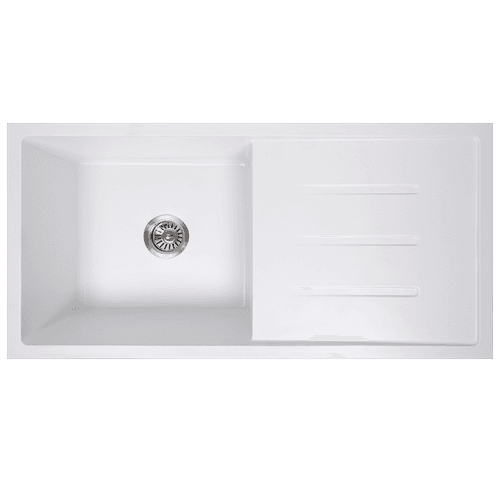 Randall 1000x500 White Granite Drainboard Sink